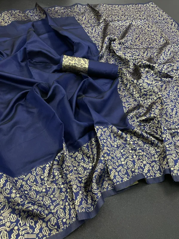 NAVY_BLUE_PURE_BANARASI_SAREE